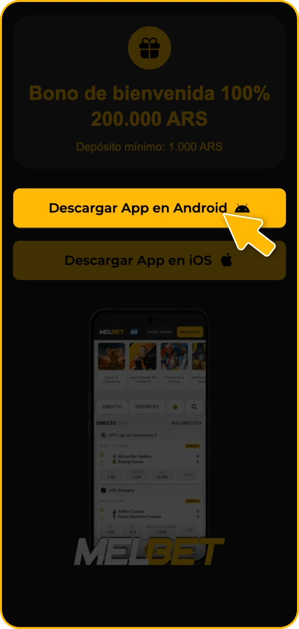 Haz clic y comienza a ganar con Melbet.