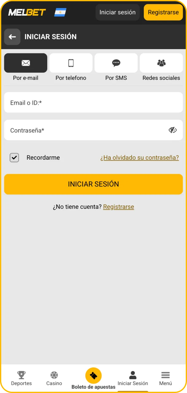 Inicia sesión y juega con Melbet.