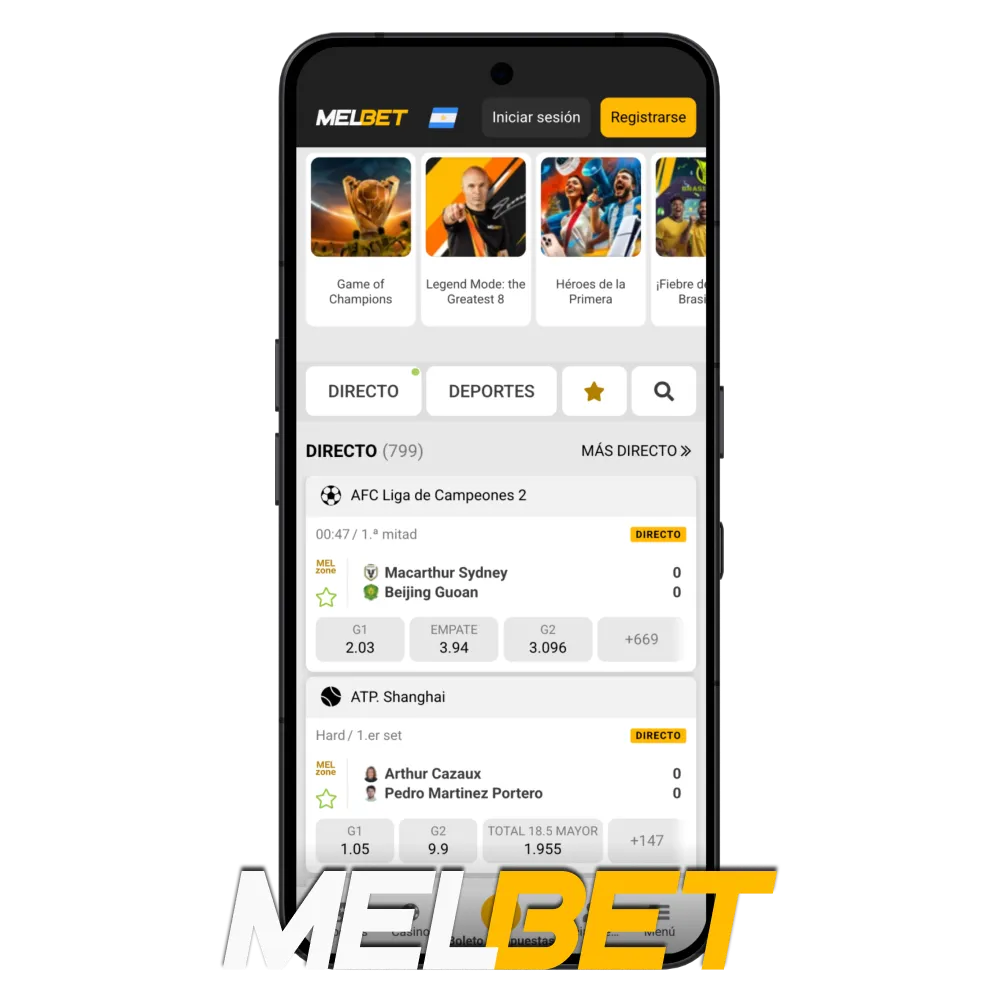 App Melbet LATAM para Android e iOS: apuestas deportivas, casino en línea y pagos con Mercado Pago en Argentina.