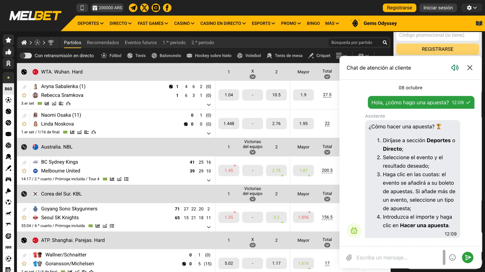 Obtén asistencia rápida y segura en Melbet.