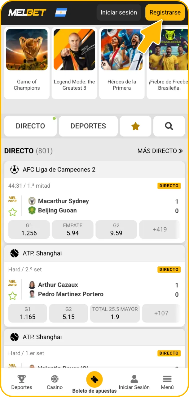 Empieza diversión sin límites abriendo Melbet.