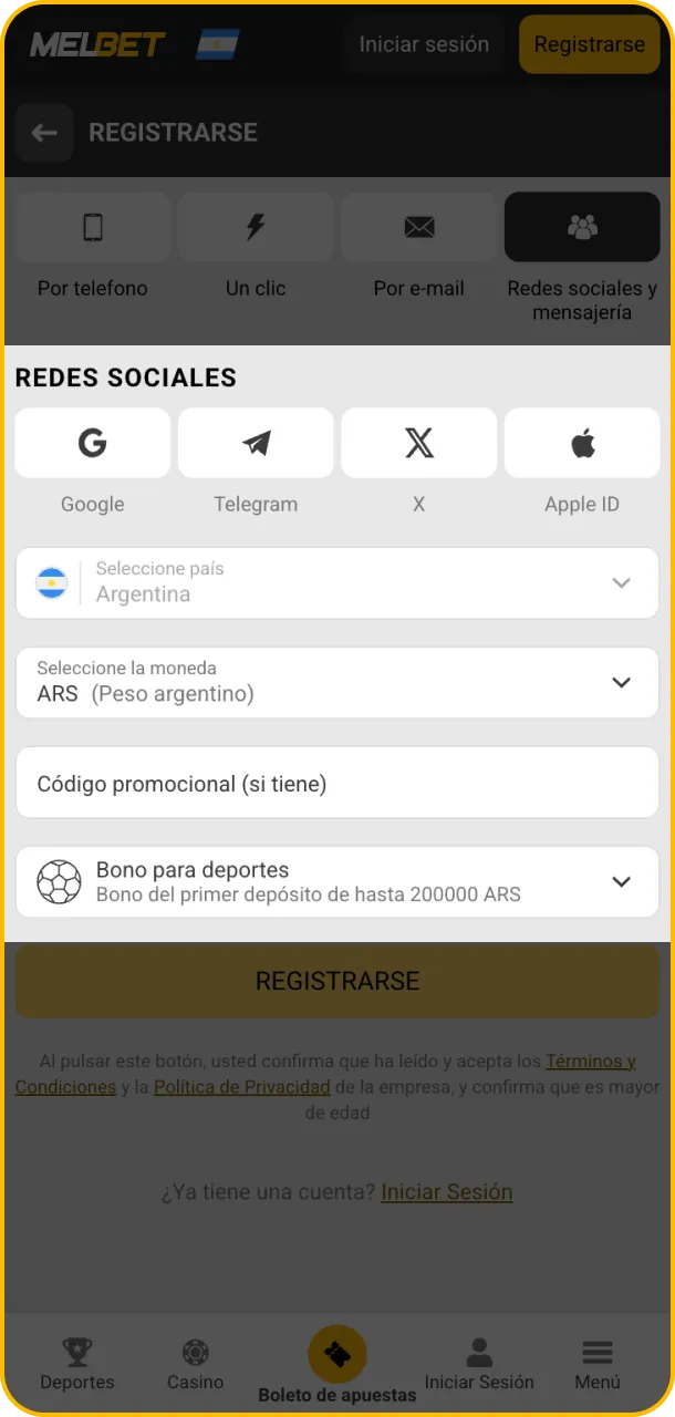 Completa datos y gana premios en Melbet.
